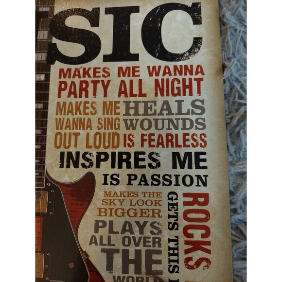 Retrorocket: Metal Sign Reproduction:" MUSIC" 12.5" x 16" Home/Garage Decor USA - Picture 2 of 3